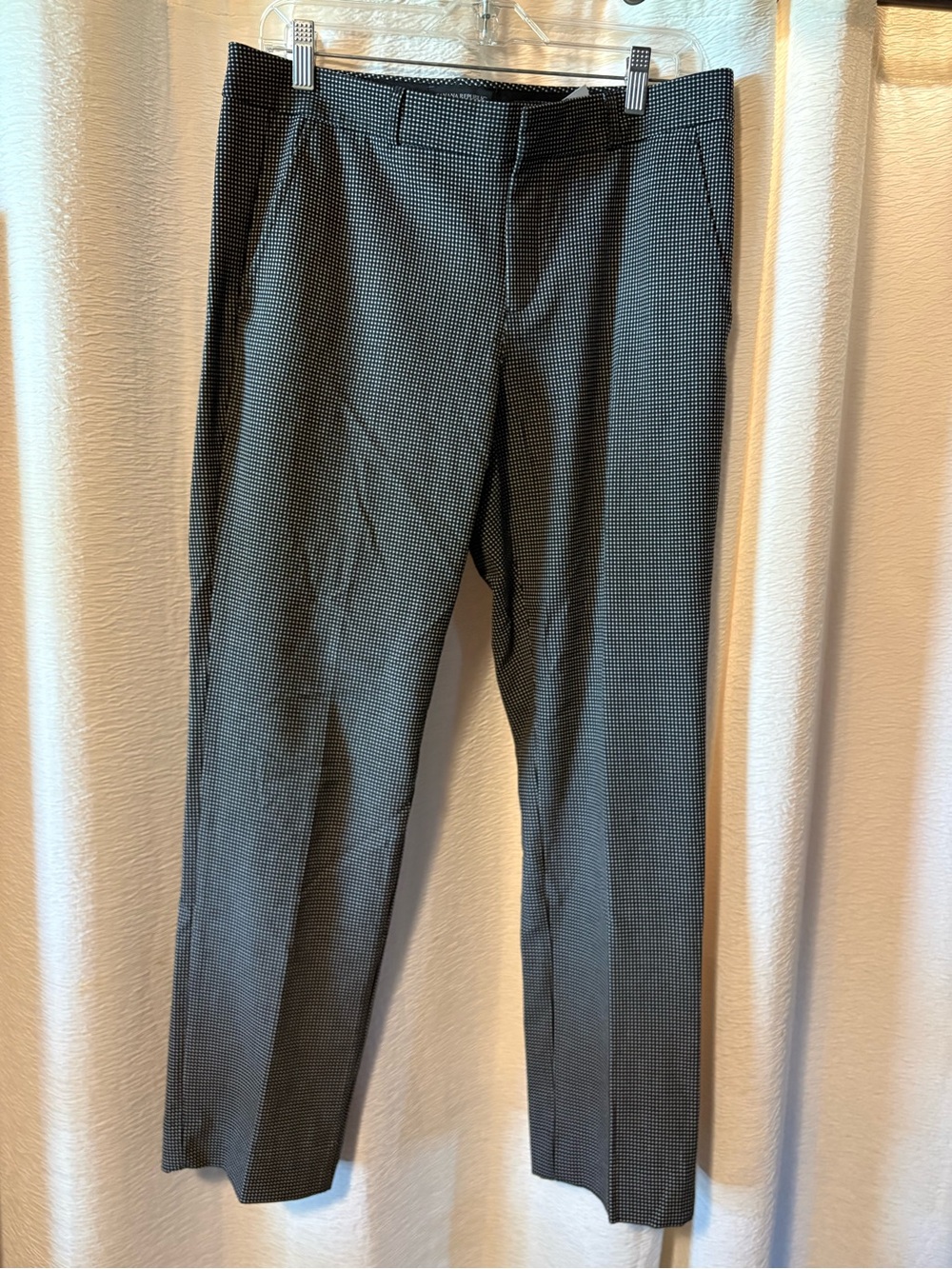 Women’s Banana Republic Ryan Dress Pants in Black Micro-Check